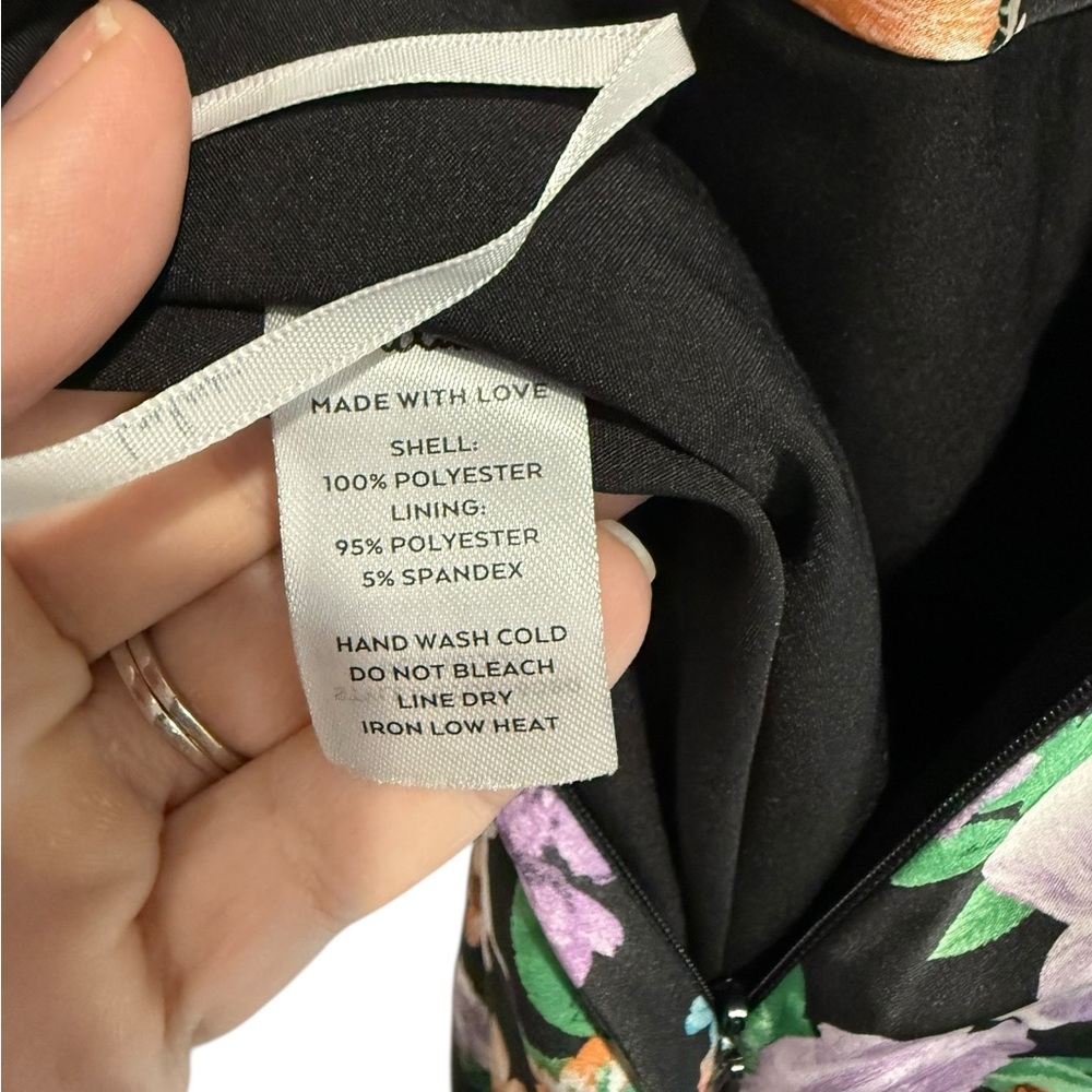 Lulus Cute Pursuit black floral satin cowl neck‎ tulip midi dress size small - Picture 8 of 9